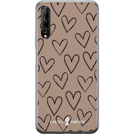 Yhteensopiva Puhelinkuori Huawei Huawei P smart Pro 2019 Cactus and Friends - Earthy Sketch Hearts