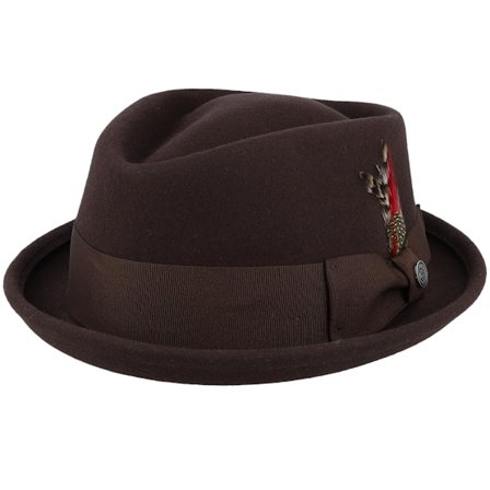 Jaxon & James - Brun porkpie Hat - Crushable Diamond Crown Hat Brown Pork Pie @ Hatstore