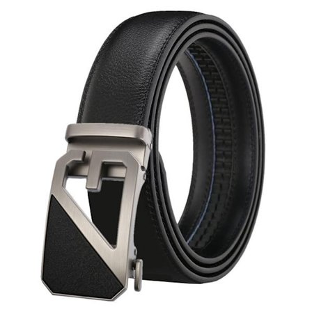 Herre casual business bælte med automatisk spænde - Sort