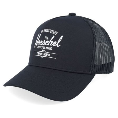Herschel - Svart trucker Keps - Whaler Tall Mesh Cap Black A-Frame Trucker @ Hatstore