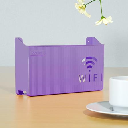 Langaton Wifi-reitittimen hylly, säilytyslaatikko, seinälle ripustettava ABS-järjestäjä Purple