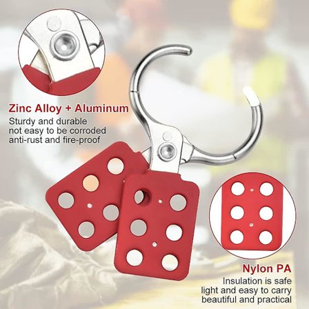 Lockout Hasp Låse Hasp Lockout Hasp Sikkerhed Lock Out Hasp Aluminium Lockout Hasp Med Hasp Lås Til Arbejdssikkerhed (2stk, Rød)