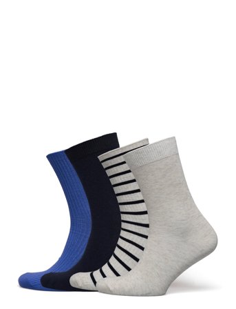Lindex Sock 4 P Stripe And Colour - Navy - 39/41