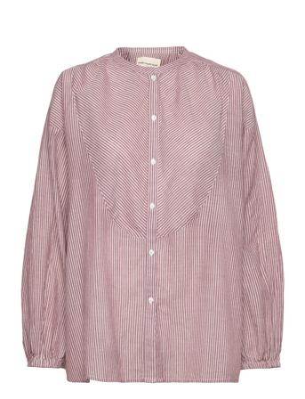 Laurie Shirt Stripe Langermet Skjorte Rød Moshi Moshi Mind*Betinget Tilbud