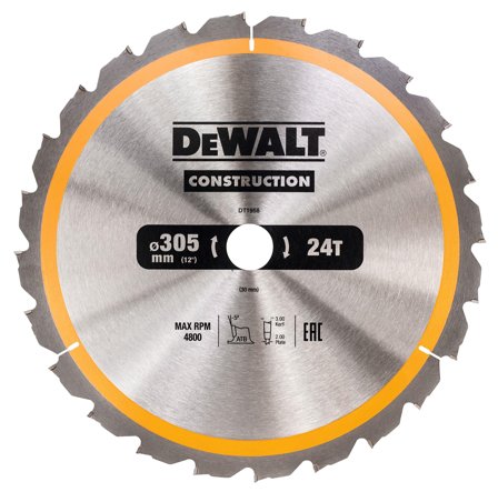 Dewalt DT1958-QZ Sirkelsagklinge 305 x 30 mm, 24T, Maskintilbehør & forbruk