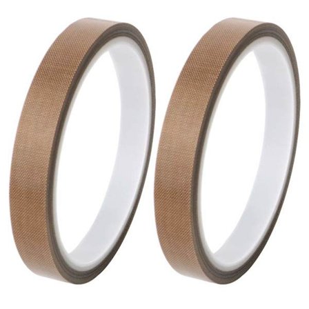 2-pak højtemperaturtape, PTFE-tape, Teflon-tape, PTFE-belagt glasfiberklud, 13 mm * 10 m