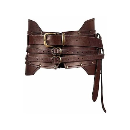 Keskiajan ruskea vintage-leveä vyö naisille ritarihaarniska keskiaikainen v