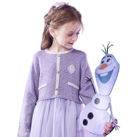 Piger Kjole med Lange Ærmer i Strik til Forår og Efterår