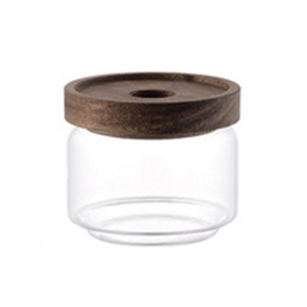 Lufttät glasburk Klara burkar Spannmålsbehållare Matförvaringsflaskor Kaffe Te Förvaringsburk med trälock