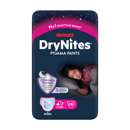DryNites Bleie jente 4-7 år, 10 stk.