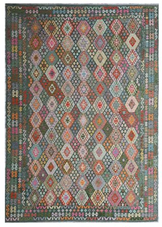 Kilim Afghan Old Style Rug Hand Woven 348X488