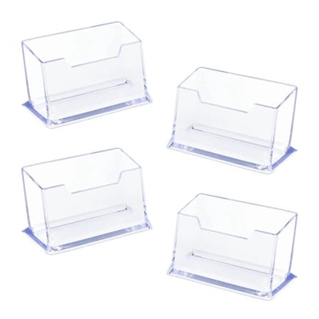 4 st Visitkortshållare, Transparent Visitkortsställ, Akryl Visitkortsvisning, Visitkortsställ för Bord för Kontorssamling Arrangör
