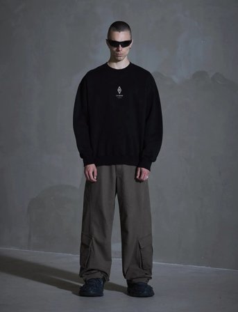 HAN Kjøbenhavn Diamond Oversized Crewneck - Black - M