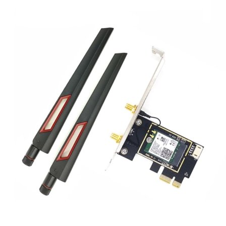 3000Mbps WiFi 6 för Intel AX200 PCIe trådlös nätverksadapter Dual-Band 2,4G/5Ghz AX200NGW BT5.1 för Windows10 stationär PC null - Med 10DB antenn
