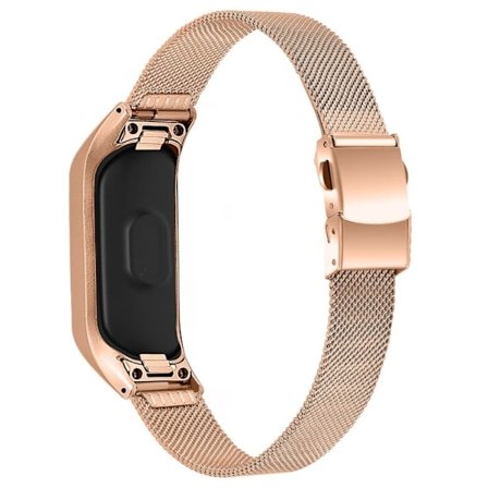 Xiaomi Mi Band 5 milanesiskt klockarmband i rostfritt stål - Roséguld