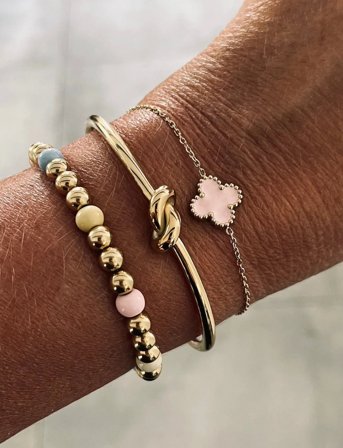 Bud to rose Brea Enamel 6Mm Bracelet - White - ONE SIZE