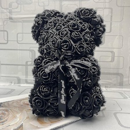 Julklapp 25cm Rød Rose Teddybjørn Rose Blomst Kunstig Dekorasjon Julegaver