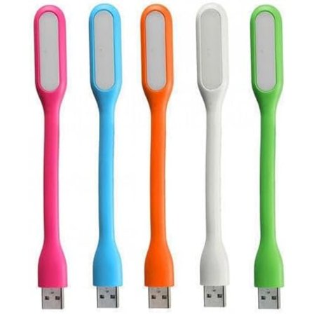 5 st Mini USB LED-lampa, Portabel & Böjbar Silikon Nattlampa Läslampa för Power Bank PC Laptop Dator