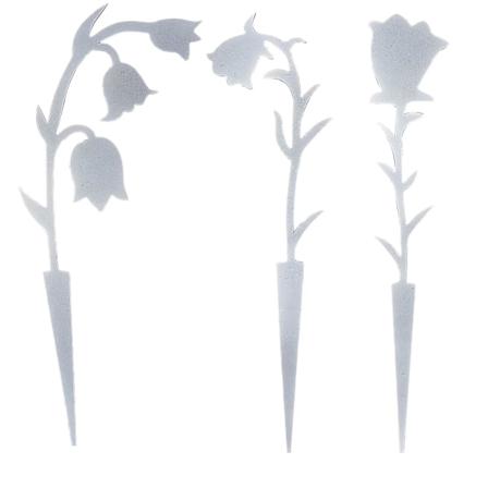3 st blomsterinsatser dekor små trädgårdsinsatser för vår gravblomsterbädd vit(18cm,vit)
