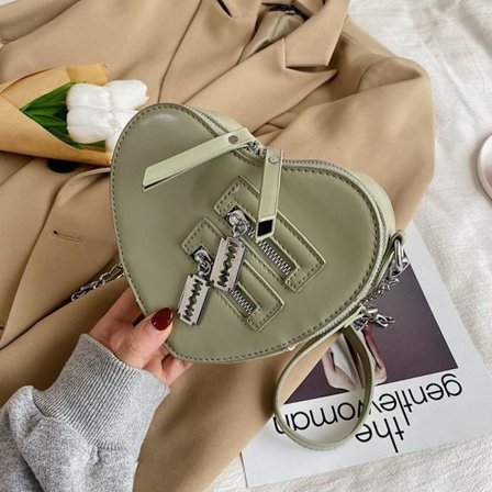 Sydämen muotoinen käsilaukku Heart Crossbody Bag VIHREÄ