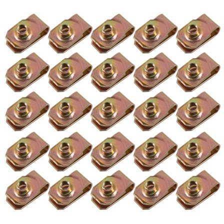 25 stk/pakke U-stil klips-på-mutter for bil motorsykkel scooter Metall U-type klips med gjenger M8-M6-M5-M4 U-type festemutter