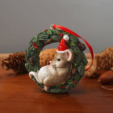 Jouluiset miniatyyri söpöt eläimet lintu peura figuriinit personoitu puu