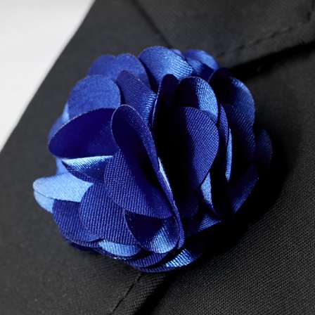 Broche pour homme bleu royal Deluxe pour hommes - Broches en forme de fleur - pour Hommes - Warren Asher