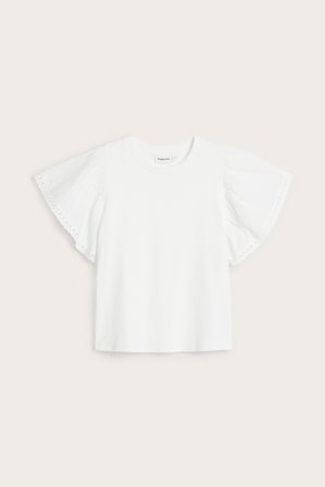 Kappahl | Top z falbanami Offwhite L | Offwhite