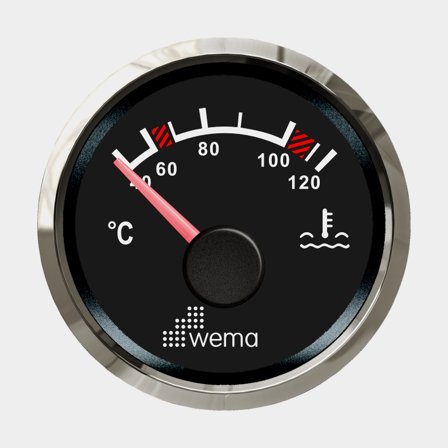Vattentemperaturmätare NMEA2000 Silverline svart