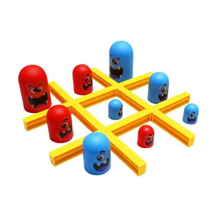 Big Eat Small Tic Tac Toe Spel Set, 2 spelare Blå Röd Gobblet Go
