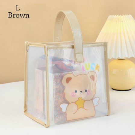 Gennemsigtig taske Skuldertaske BRUN L