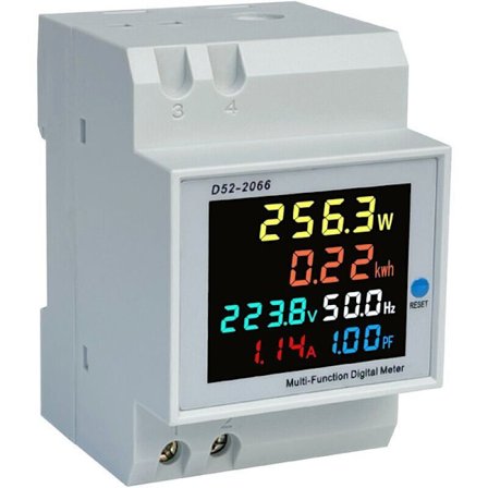 Enfase Energimåler Digital Elektrisitetsmåler AC 40-300V 100A 1 Fase Elektrisitetsmåler Wattmeter DIN Skinne Måler Watt KWh Voltmeter Amperemeter