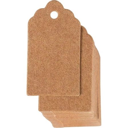 100 stk. kraftpapir firkantede hængemærker (kraftpapir)