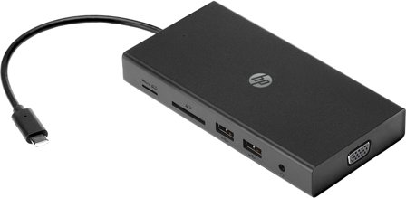 HP Travel Hub - portreplikator - USB-C - VGA, HDMI