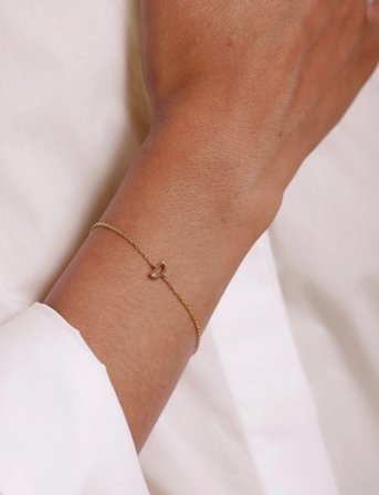 Design Letters Archetype Bracelet - A-Z Gold Plated - Gold - L:21CM