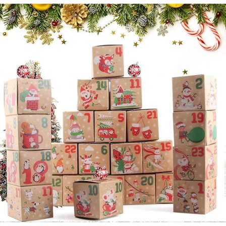Adventskalenderbokser, 24 Adventskalender, Julekalenderboks, Adventsboks, DIY Adventskalender