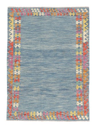 Oosters Kelim Afghan Old Style Vloerkleed 127X176 Donkerblauw/Donker Petrol Wol, Afghanistan