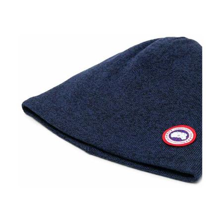 Canada Goose Logo Patch Knitted Beanie , Blauw , Heren , Maat: ONE Size Hoeden