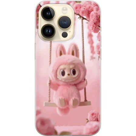Kompatibelt Mobilskal till Apple iPhone 14 Pro Monsterfigur söt kanin med rosa kinder