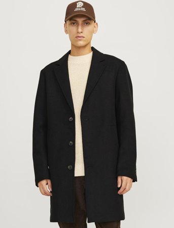 Jack & Jones Jjeharrison Wool Blend Coat Sn - Black - XL