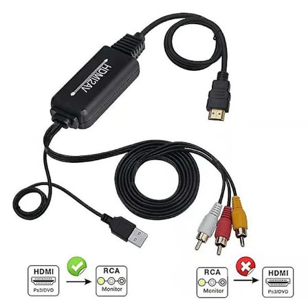 Hdmi-RCa-muunninsovitin 1080p Hdmi-AV 3rca Cvbs komposiittivideoääni