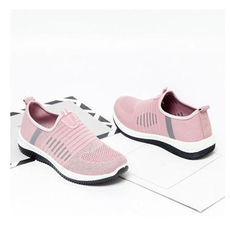 Vinter Casual Kvinnor Rosa Flats Slip Mesh Sneakers 8.5