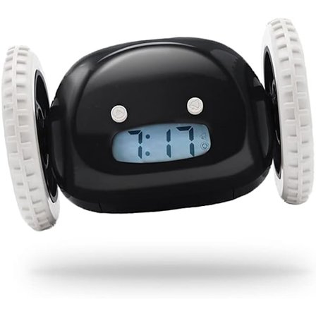 Dovenmands vækkeur der løber. Vækkeuret løber væk. Elektr