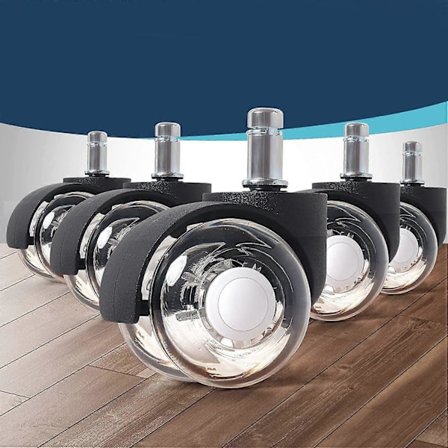 Kontorsstol Hjul 11 x 22 mm, Ersättningshjul, Svängbara Hjul 360, Lastkapacitet 700LBS 5st