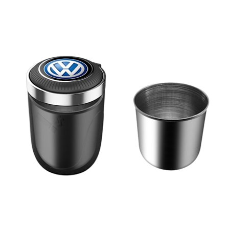 Bilmonteret askebæger, hængende type, multifunktion, med lampe, metal askebægerartikler til bilens interiør (Volkswagen)