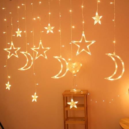 Star Lights Utendørs 138LED Drevne Gardinlys Vinduslys