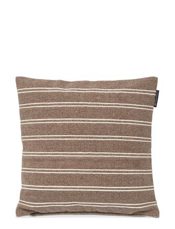 Deco Striped Recycled Cotton Canvas Pillow Cover Home Textiles Cushions & Blankets Cushion Covers Brun Lexington Home