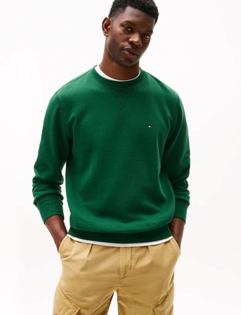 Tommy Hilfiger Ess Seasonal Fleece Crewneck - Green - S