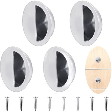 Møbelhåndtak Skyvedørshåndtak, 4 stk Runde Innsenkbare Håndtak Med 8 Skruer
