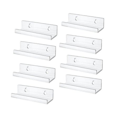 Transparent Vinylskiva Hylla Väggfäste 8-pack, Akryl Album Skivhållare Display, Vinylskiva Hylla S